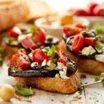 Bruschetta mit gegrillter Aubergine