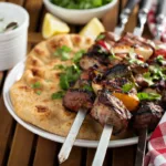 Lamm Schaschlik mit tzaziki