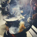 Stir-Fry im traditionellen Wok